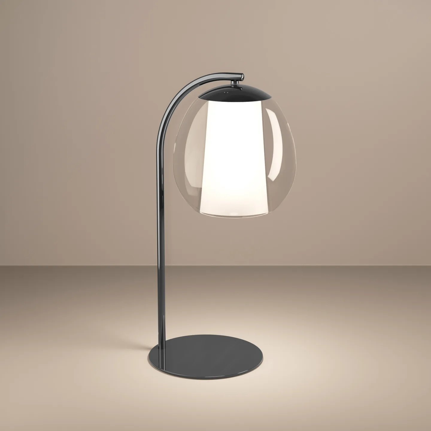 Menorca LED-Tischlampe nickel Höhe 50cm CCT - Stars of Light - Wohnzimmer - Modern - Glas - Einflammig