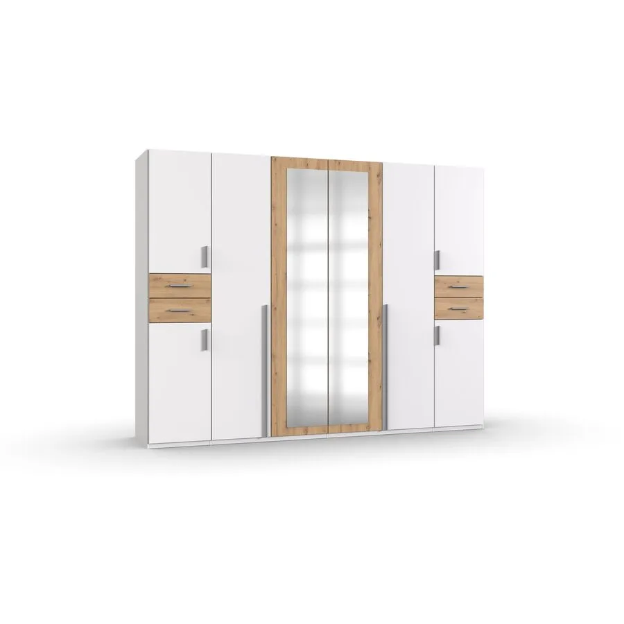 Kleiderschrank Vasquez weiss/Eiche Nachbildung Holzwerkstoff B 270 cm