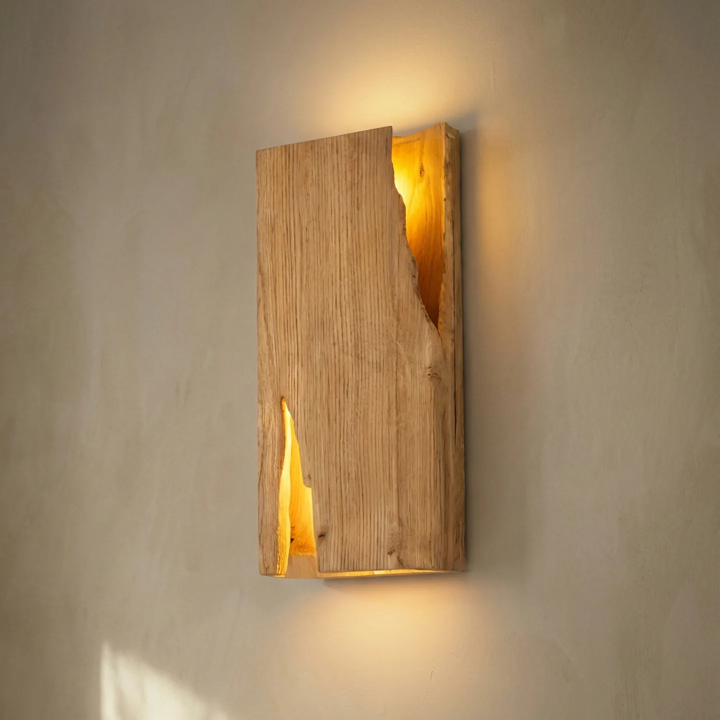 Tarry Wandleuchte, Holz, Breite 45 cm, 2 x E14 - Lucande - Wohnzimmer - Landhaus / Rustikal - Mehrflammig