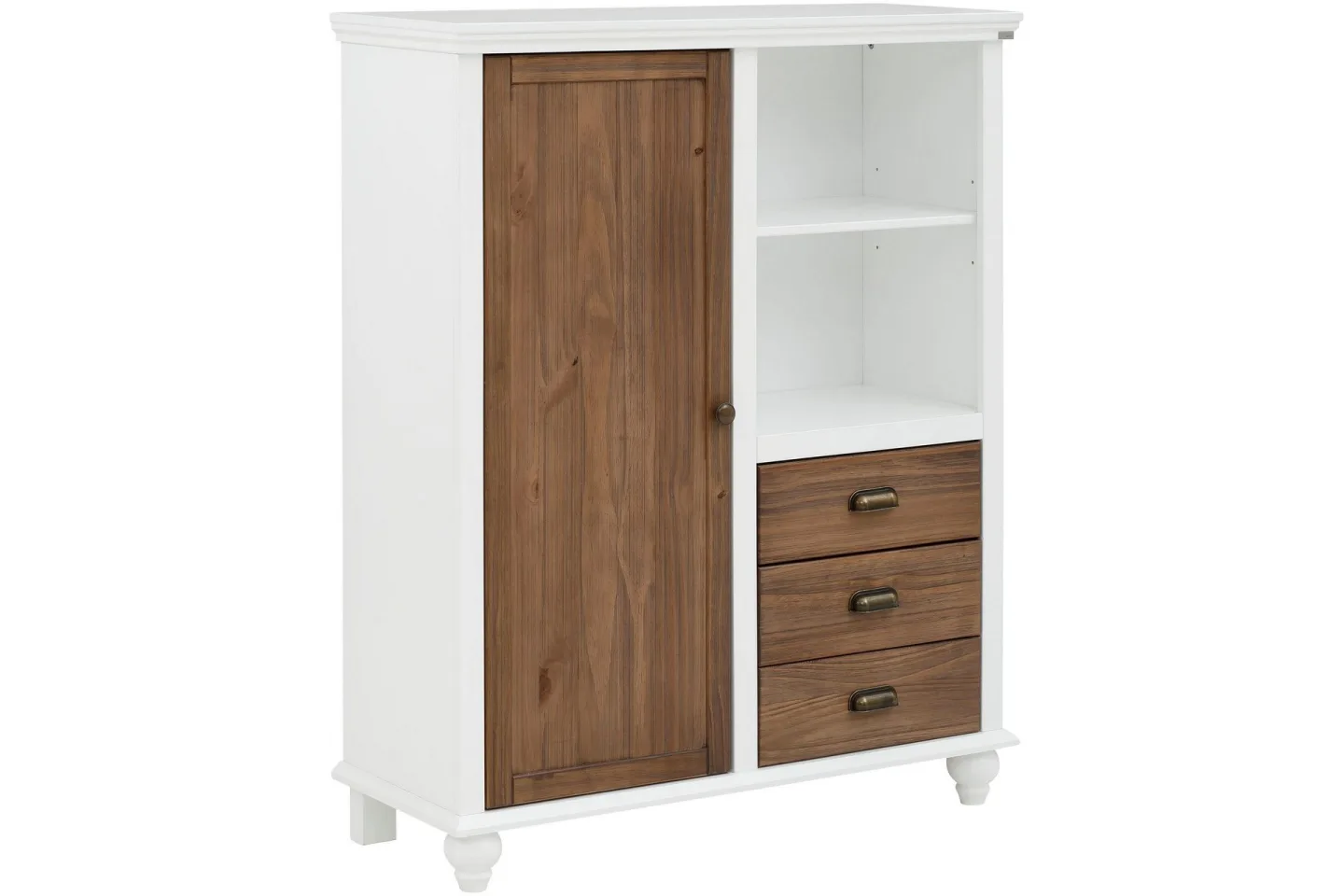 Kagami Highboard - Vit/Brun