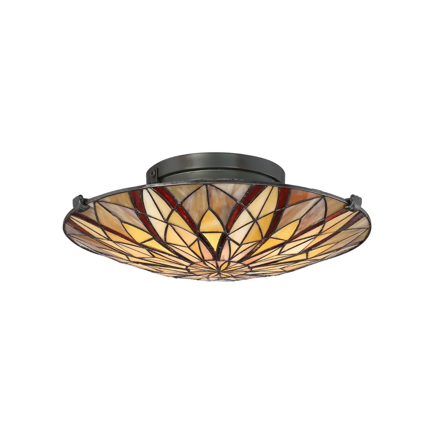 Victory Deckenleuchte, gelb/rot, 42 cm - QUOIZEL - Wohnzimmer - Tiffany - Glas - Mit Abstand