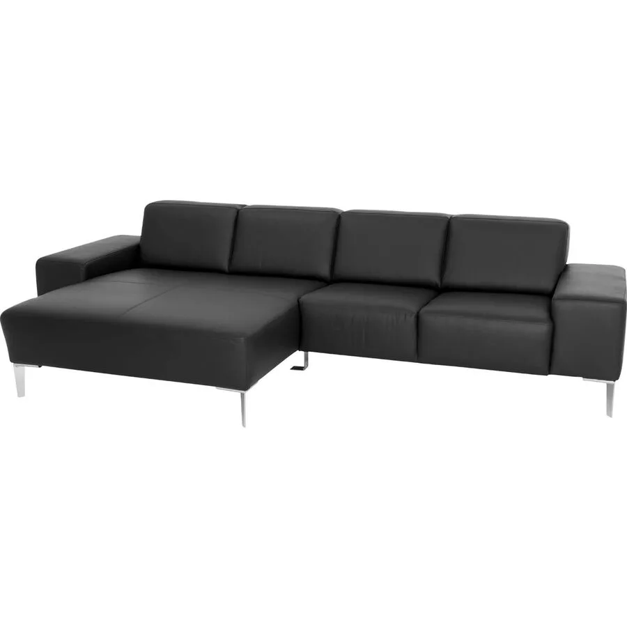 Ecksofa Felix Schwarz Leder 304 cm 155 cm