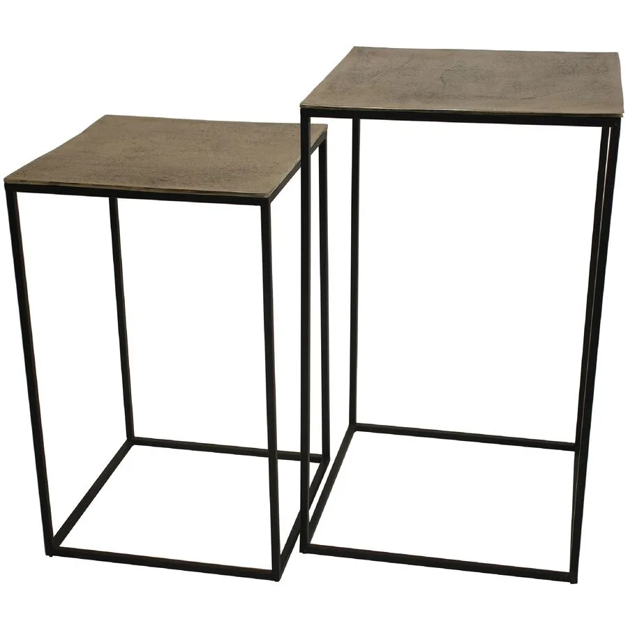 Beistelltisch 2er-Set Mees gold Aluminium B 45 H 70 cm