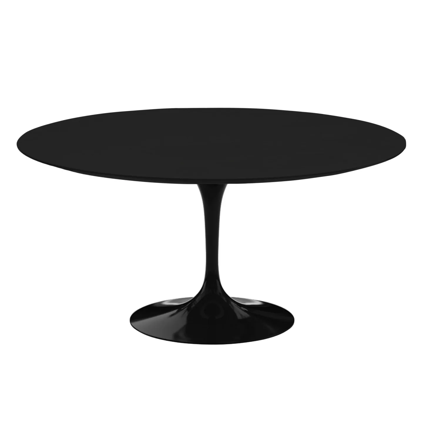 Knoll - Saarinen Round Table - Matbord, Ø 152 cm, Svart underrede, skiva i Svart laminat - Matbord - Eero Saarinen - Svart - Laminat/Metall