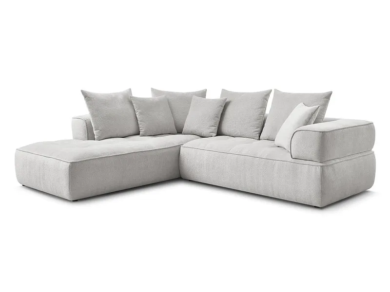 Ecksofa BOBOCHIC WHESLEY Stoff hellgrau