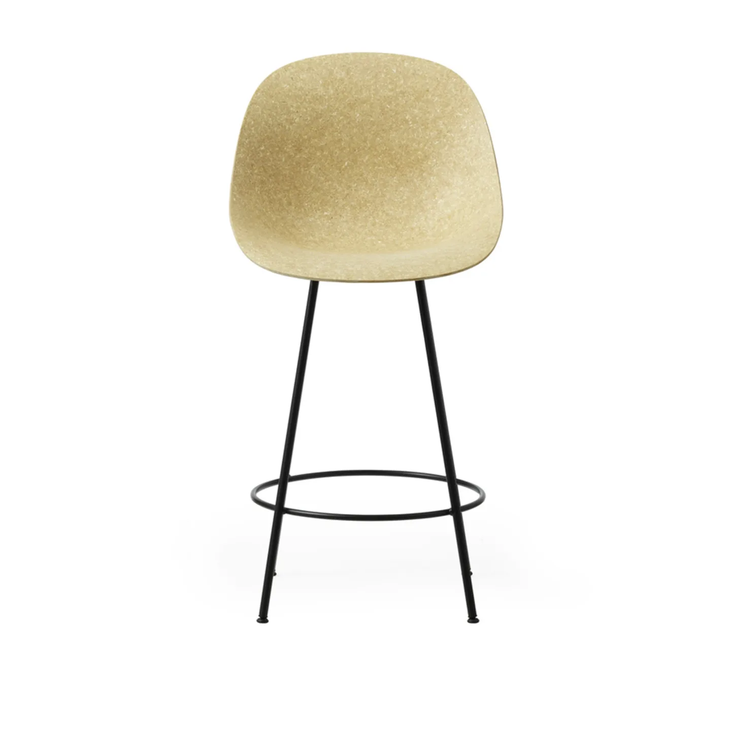 Normann Copenhagen - Mat Bar Chair 65 cm Black Steel Hemp - Matstolar - Foersom & Hiort-Lorenzen - Beige - Naturmaterial/Metall