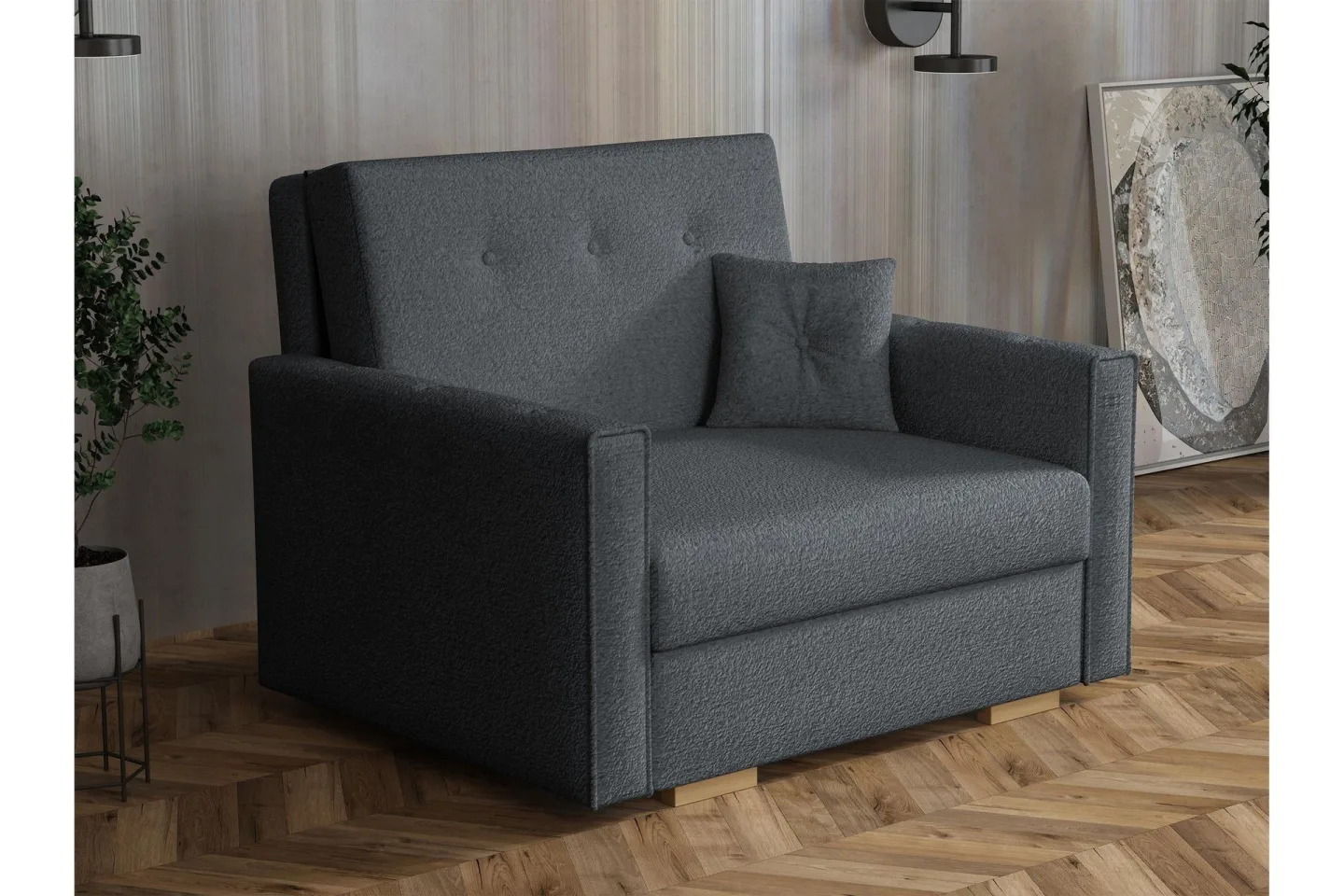 Ajiz Bäddsoffa 2-sits i Bouclé - Grå