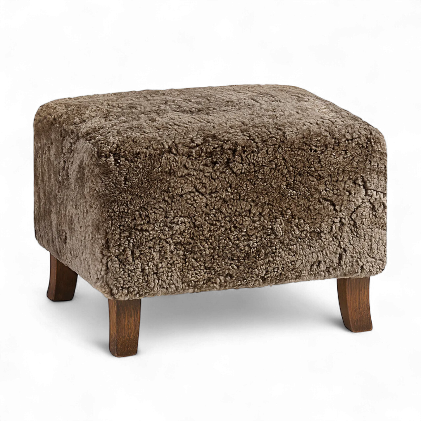 Dagmar - Sampo Footstool Sheepskin Moonlight Fumed Oak - Fotpallar - Christian Sorensen - Träfärgad - Trä/Textilmaterial