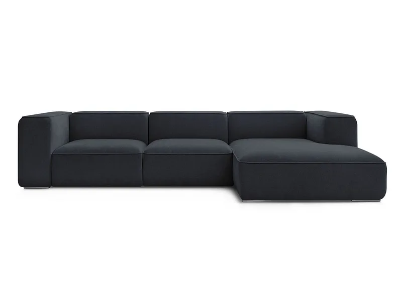Ecksofa BOBOCHIC ZEPHYR Stoff mit Textur dunkelblau