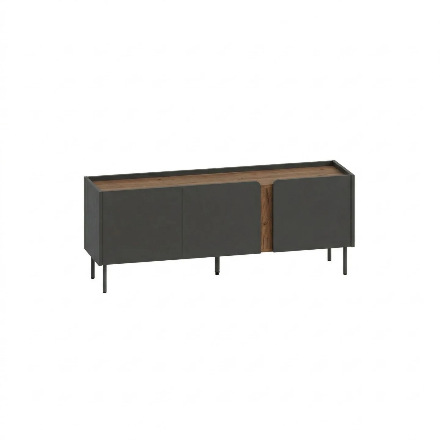 Lomar TV-bänk 140x53,9x35,5 cm - Antracit, naturlig ek, svart