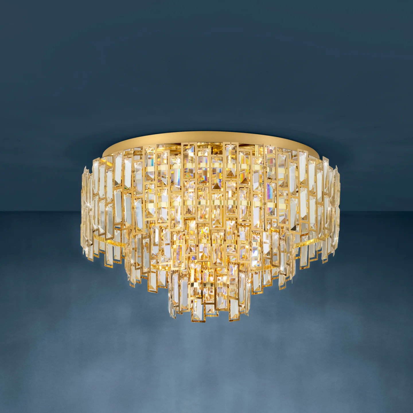Calmeilles Deckenlampe messing Ø 63 cm Glas - Stars of Light - Wohnzimmer - Mehrflammig