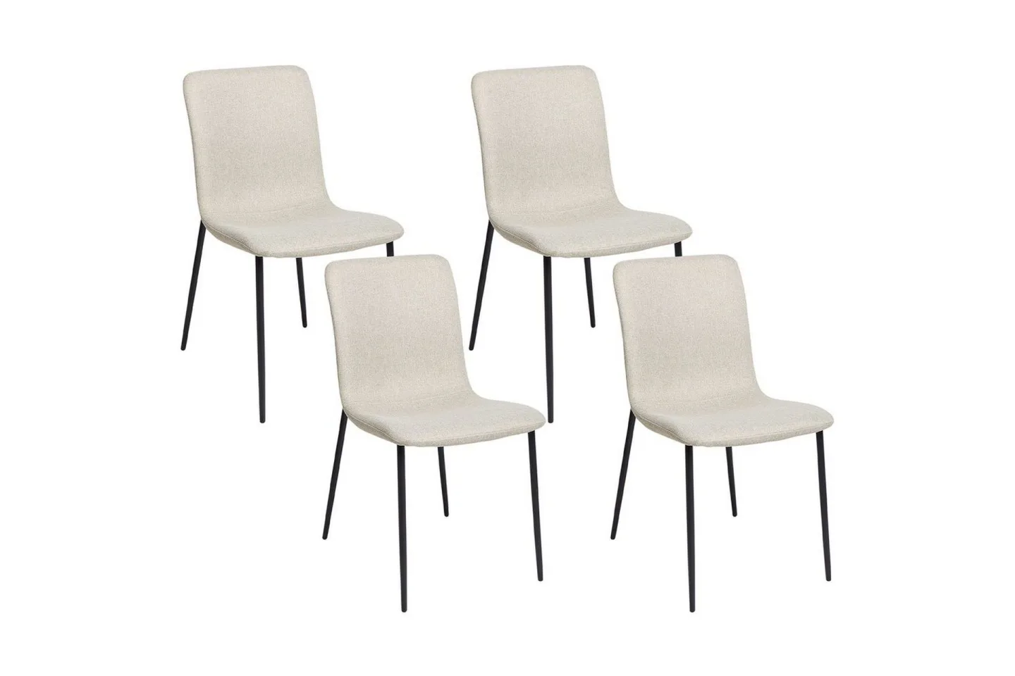 Set med 4 matstolar Glendive - Beige, svart