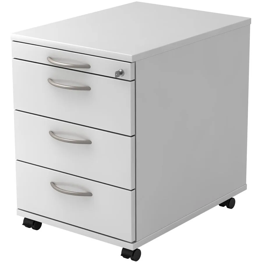 Rollcontainer Office weiss/Aluminium gebürstet Holzwerkstoff B 42.8 H 59 cm