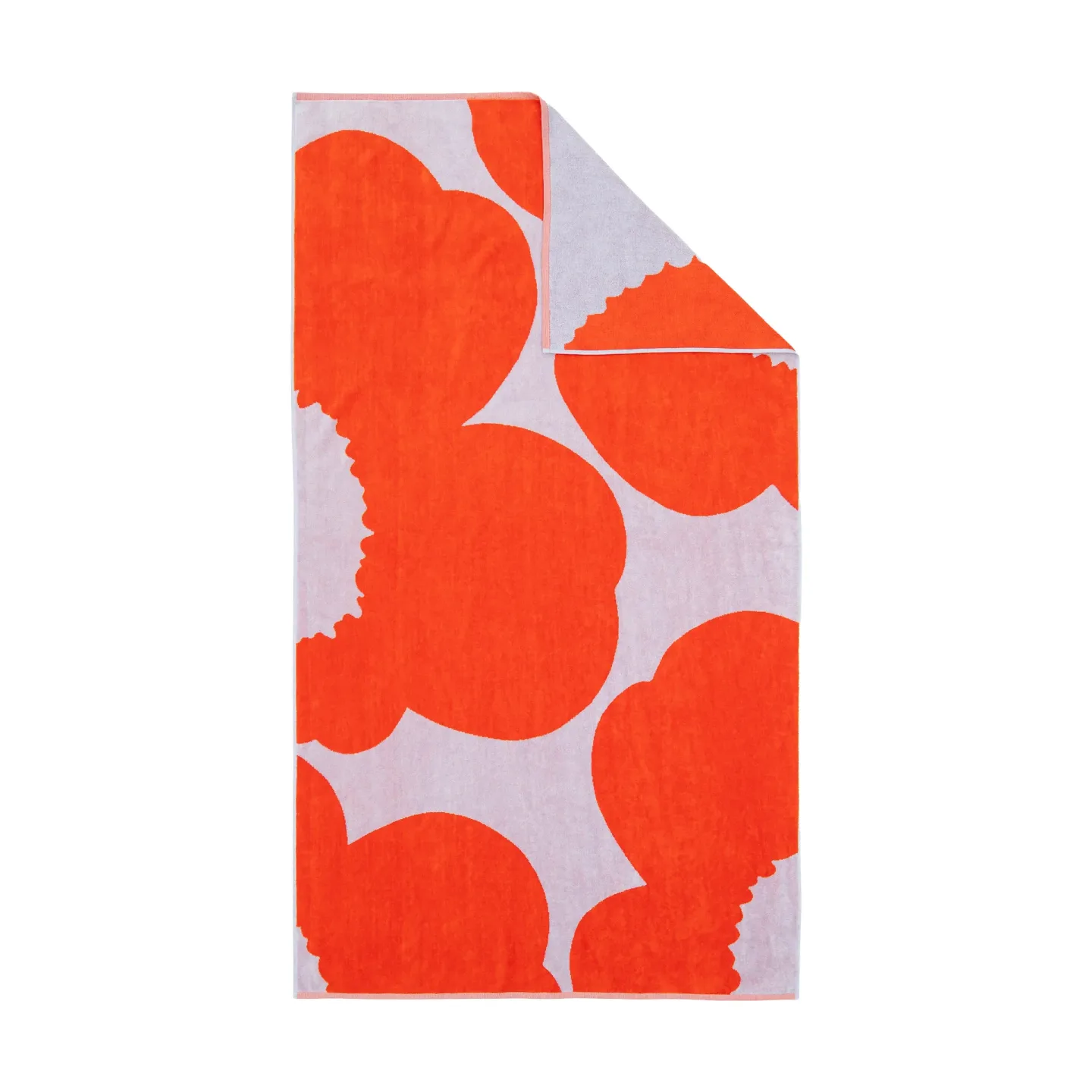 Marimekko Iso Unikko Badehandtuch Blue lilac-orange red, 100x180 cm