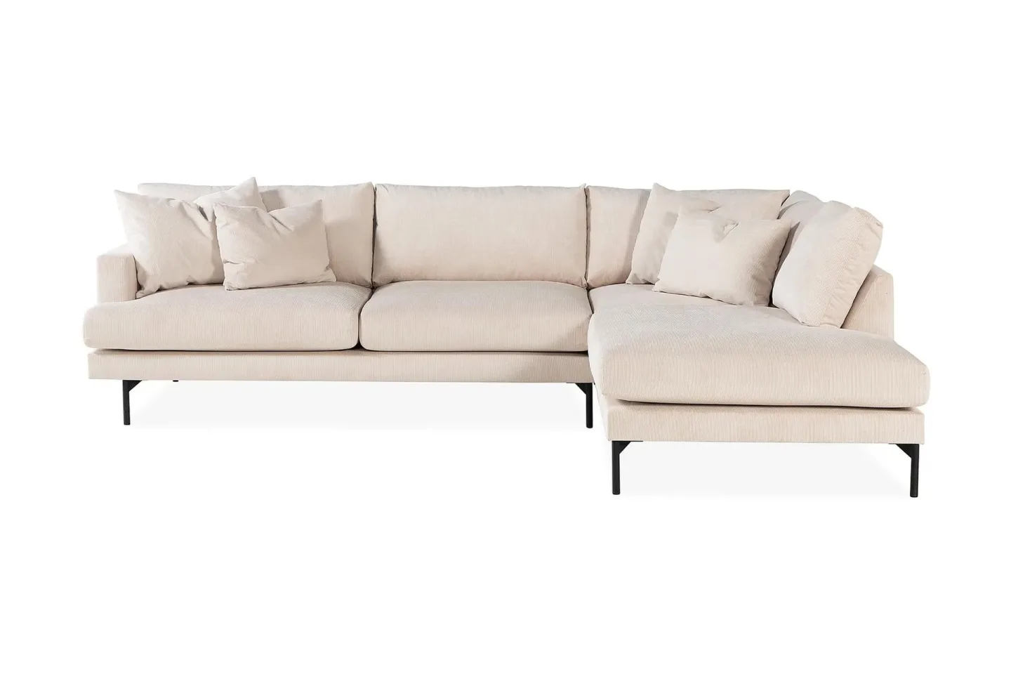 Menard 4-sits Högervänd L-formad Djup Schäslongsoffa i Manchester - Beige