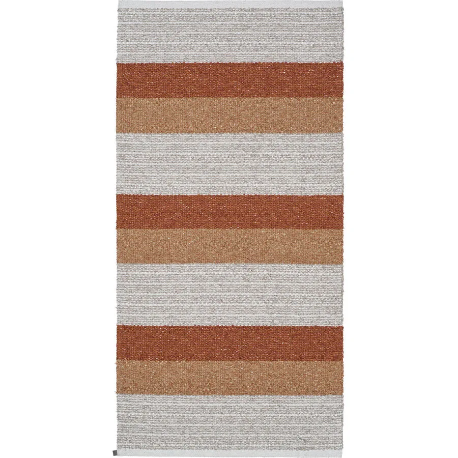 HORREDSMATTAN Teppich Myra Rust Streifen Mischgewebe 70 x 220 cm