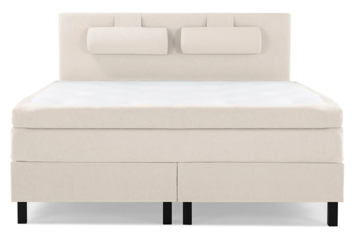 Lucky Komplett Sängpaket 160x200 Polyeter Slät Sänggavel - Nackkudde Stor Beige