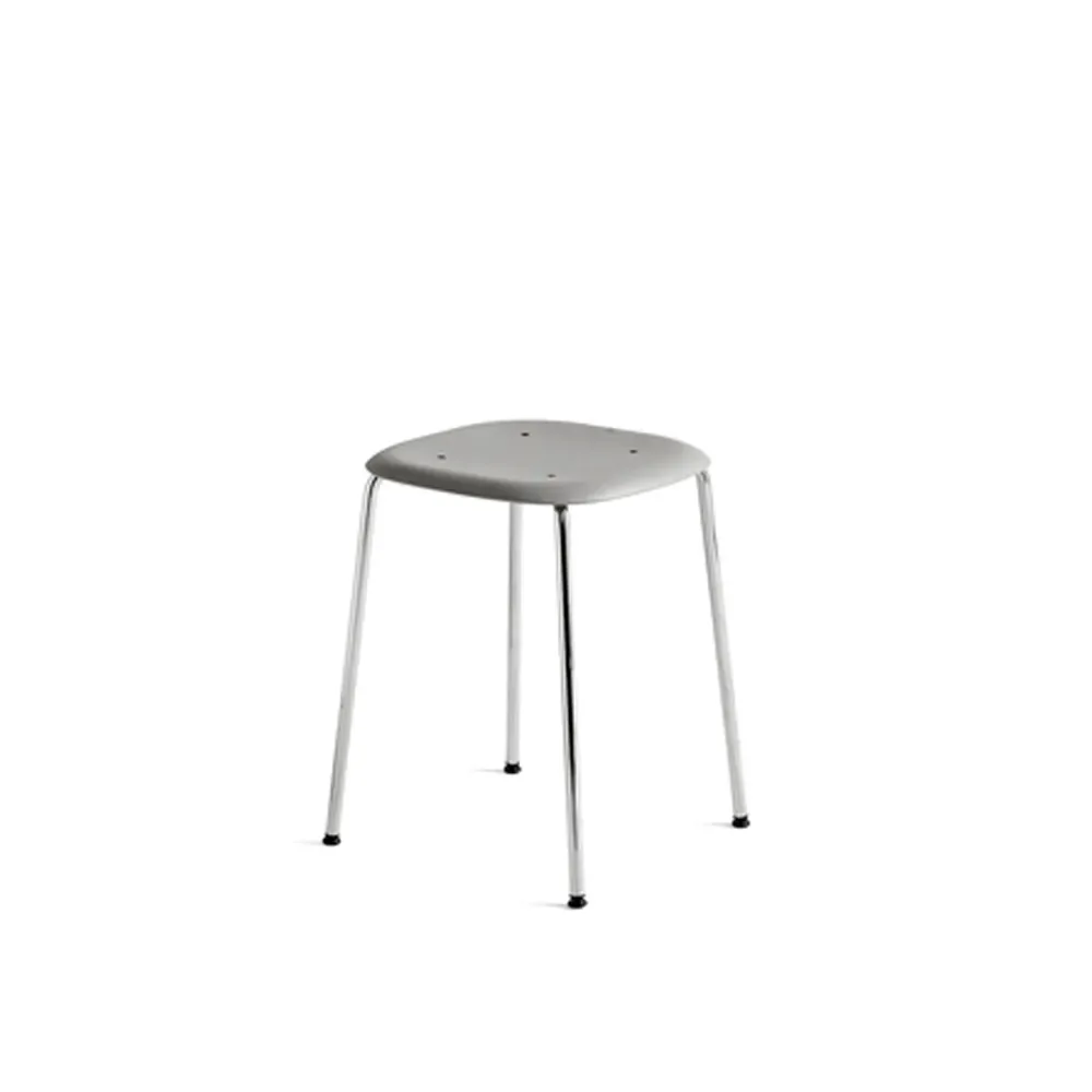 HAY Soft Edge 70 Hocker Soft grey, Chromgestell