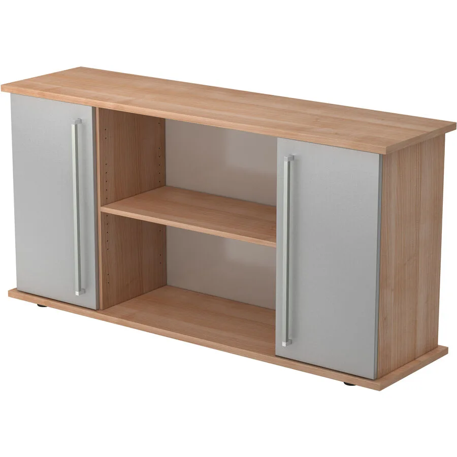 Sideboard Office Silber, Nussbaum Holzwerkstoff B 166.1 H 84 cm