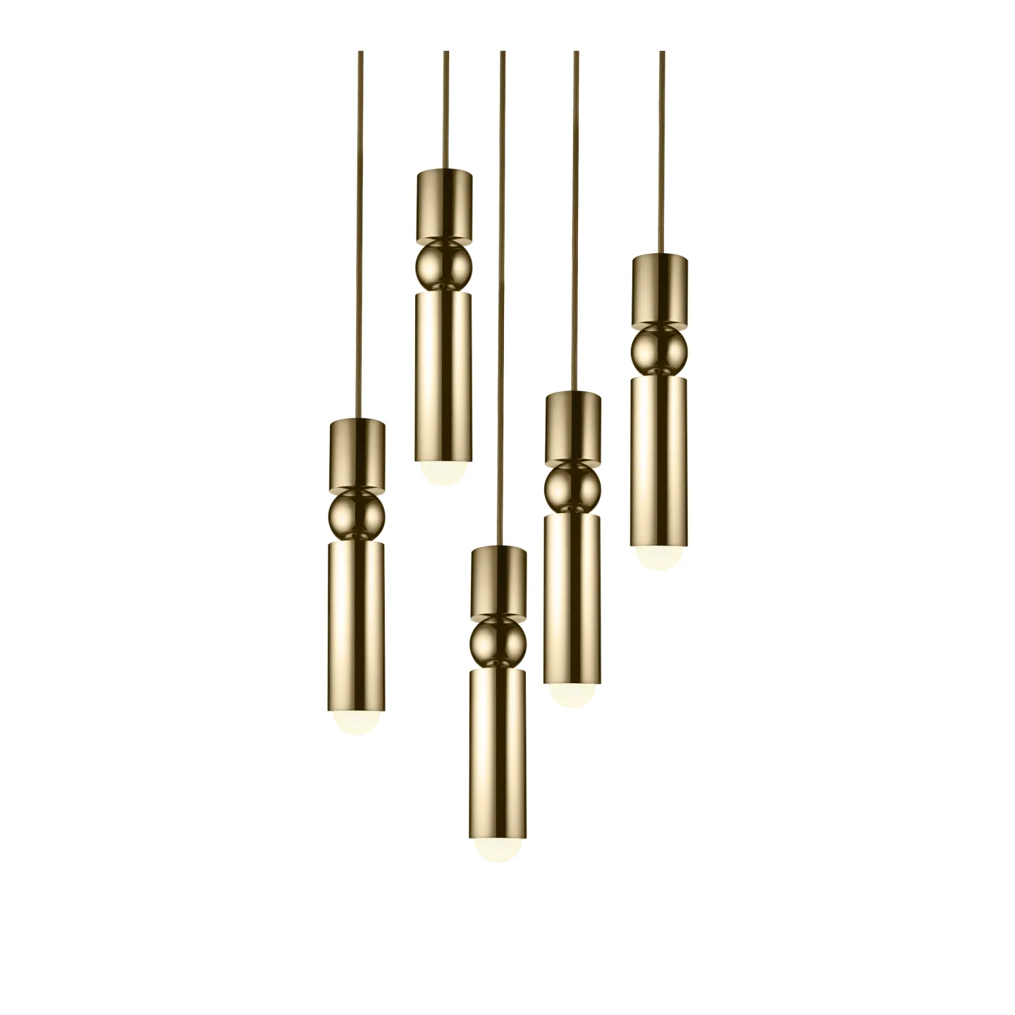 Lee Broom - Fulcrum Chandelier 5 Piece, Polerad Guld - Klusterlampor - Guld