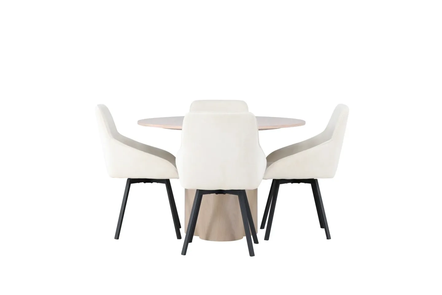 Olivia Matgrupp 110 cm Rund med 4 Rosie stolar - Beige