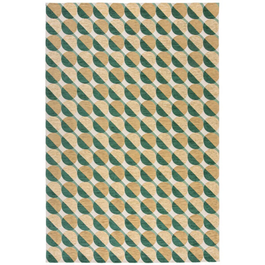 Teppich Folklore beige/grün Symmetrie Acryl/Polyester 120 x 170 cm