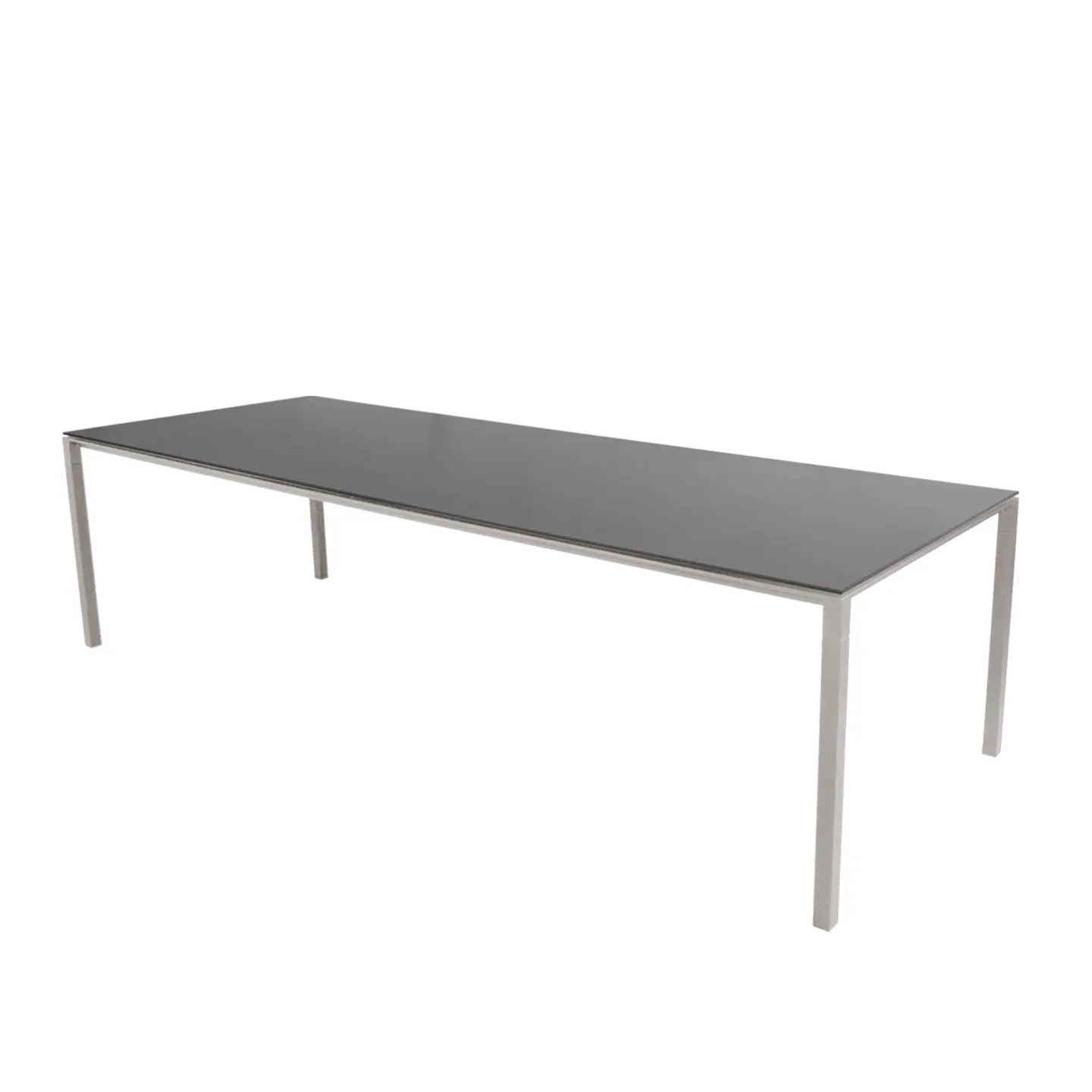 Cane-Line - Pure matbordsunderrede 280X100 cm - Sand/bordsskiva 280X100 cm - Pure - Nero Black - Matbord utomhus - Svart