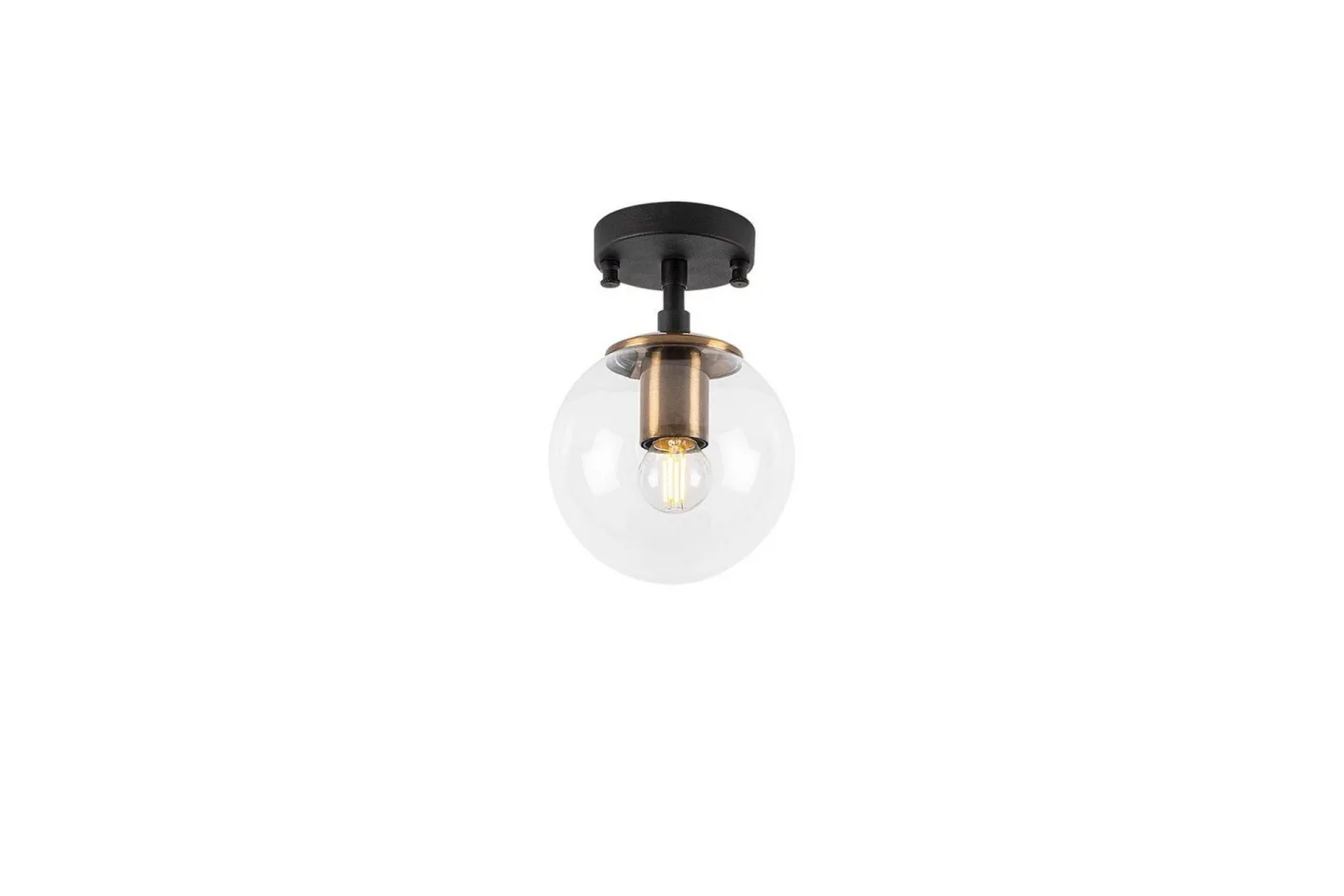 Taklampa Sone Svart / Antik / Transparent - Svart / Antik / Transparent