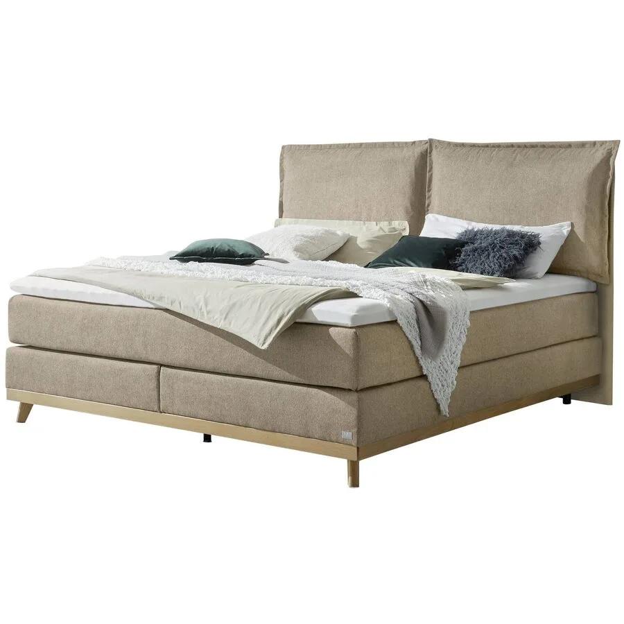 Hasena Boxspringbett Imelda sand Stoff 200 x 200 cm