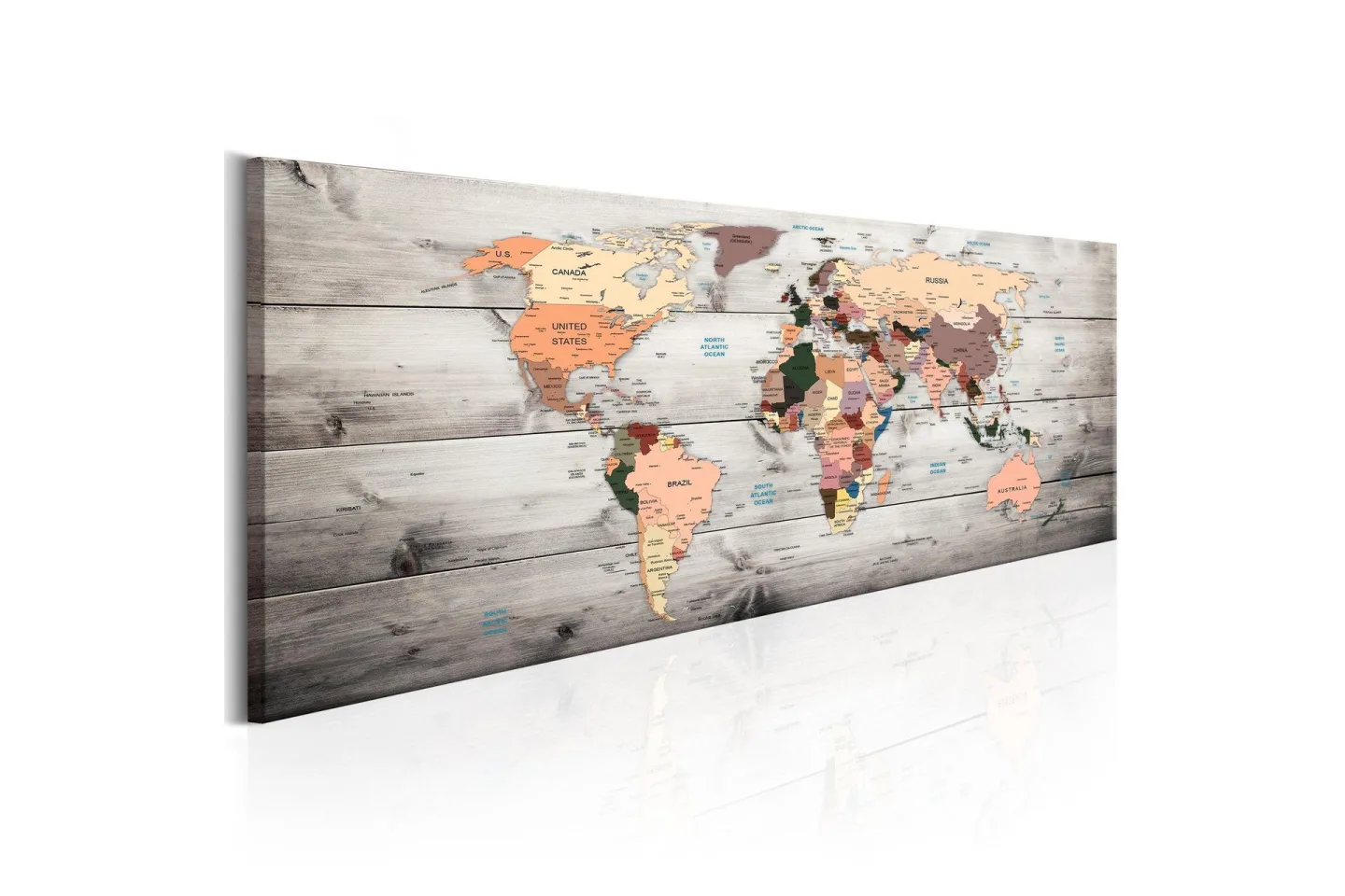 Tavla World Maps Wooden Travels 120x40 cm -