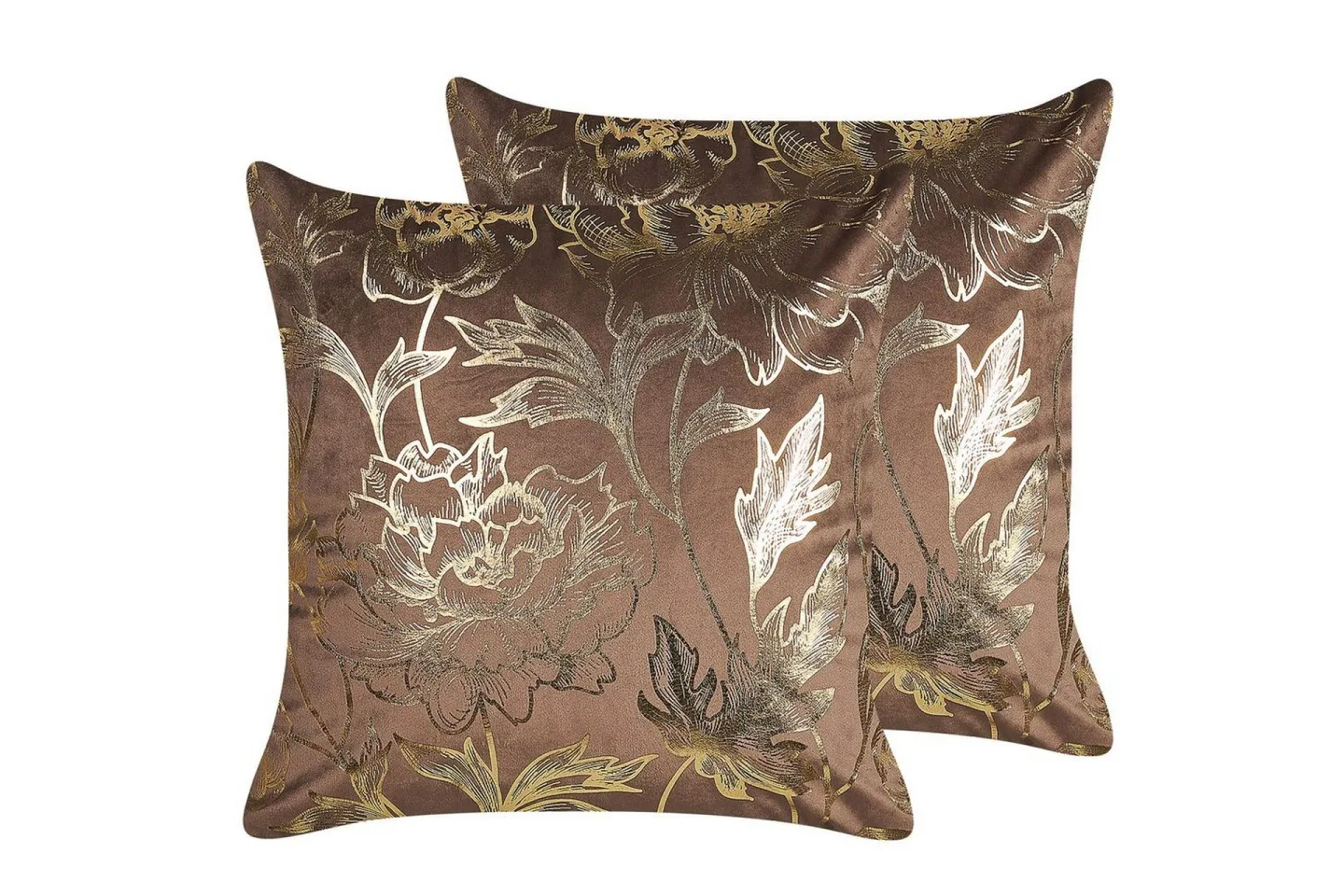 Prydnadskuddar Daffodil set om 2 Brun/Guld - Brun/Guld