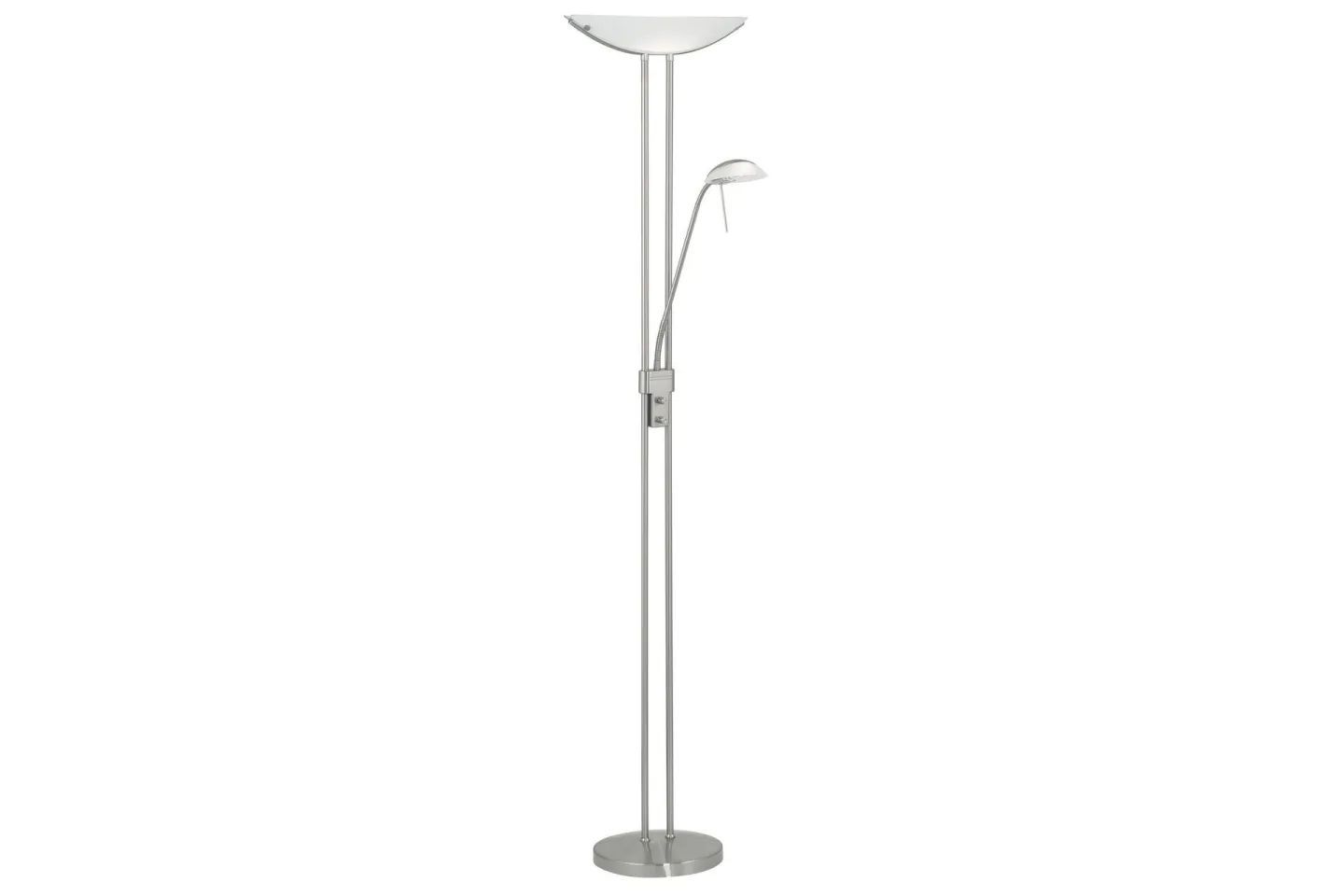 Golvlampa Eglo Baya Nickel-Matt Vit - Vit/Mörkgrå