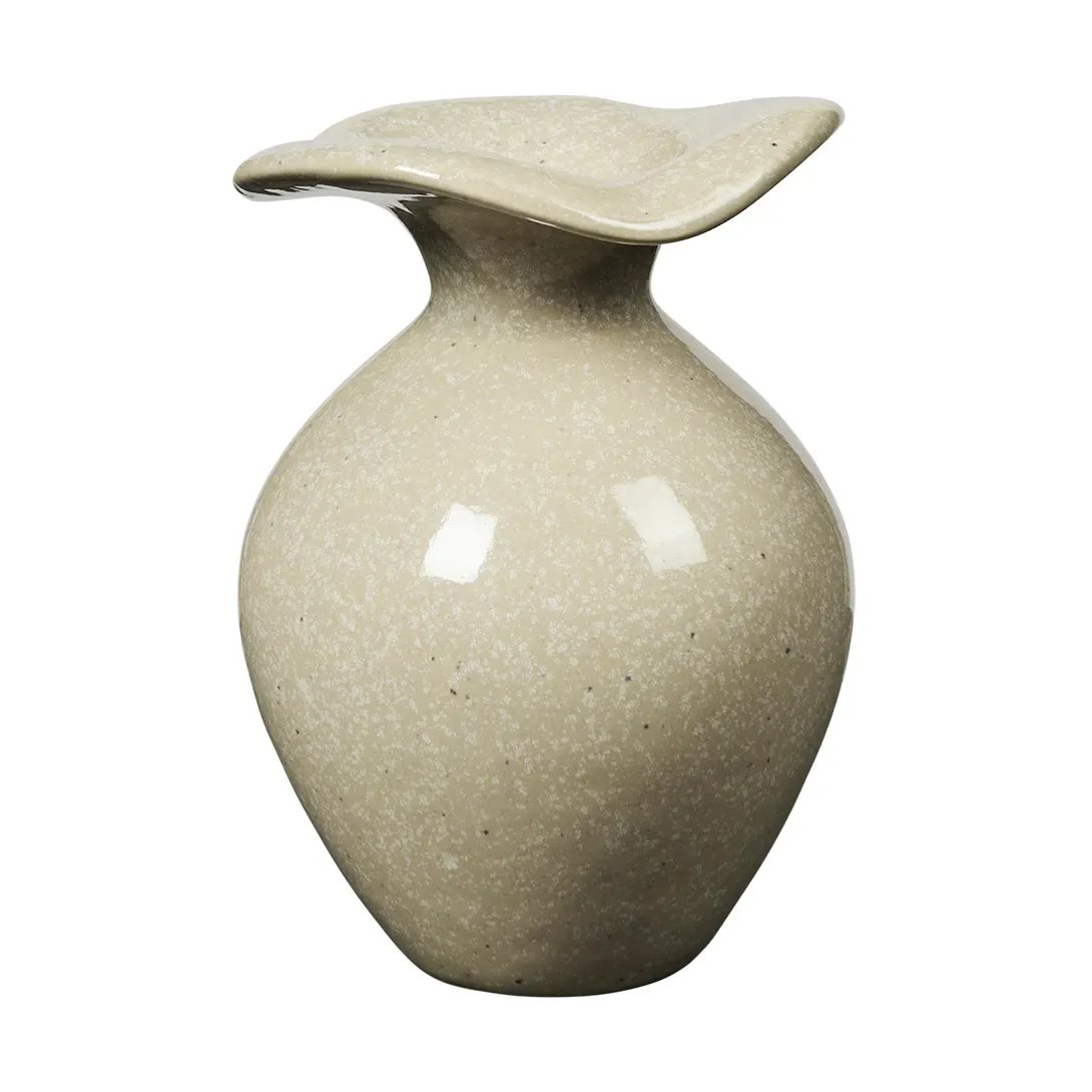 Broste Copenhagen Florentina Vase XS 14 cm Beige