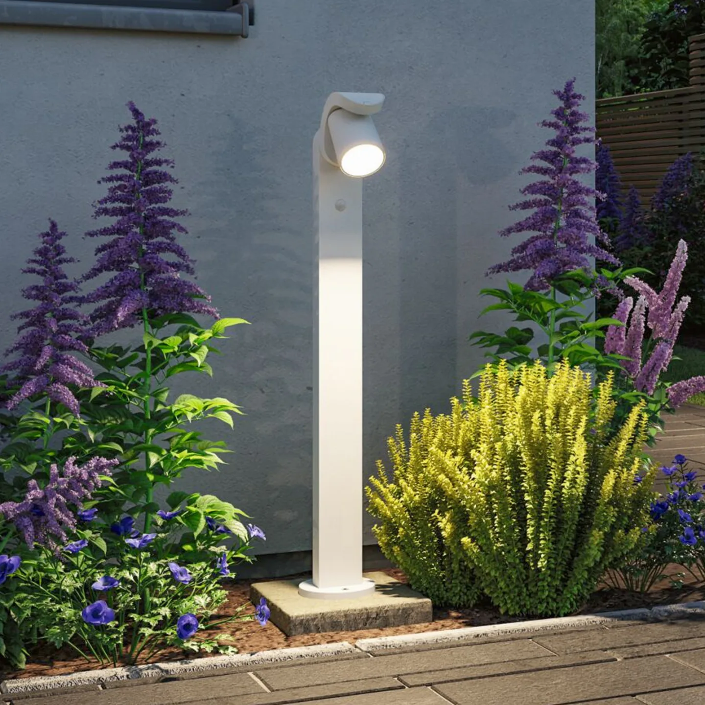 Cuff LED-gatelampe, hvit, sensor - Paulmann - Terrasse - Moderne - Aluminium - Med en lyskilde