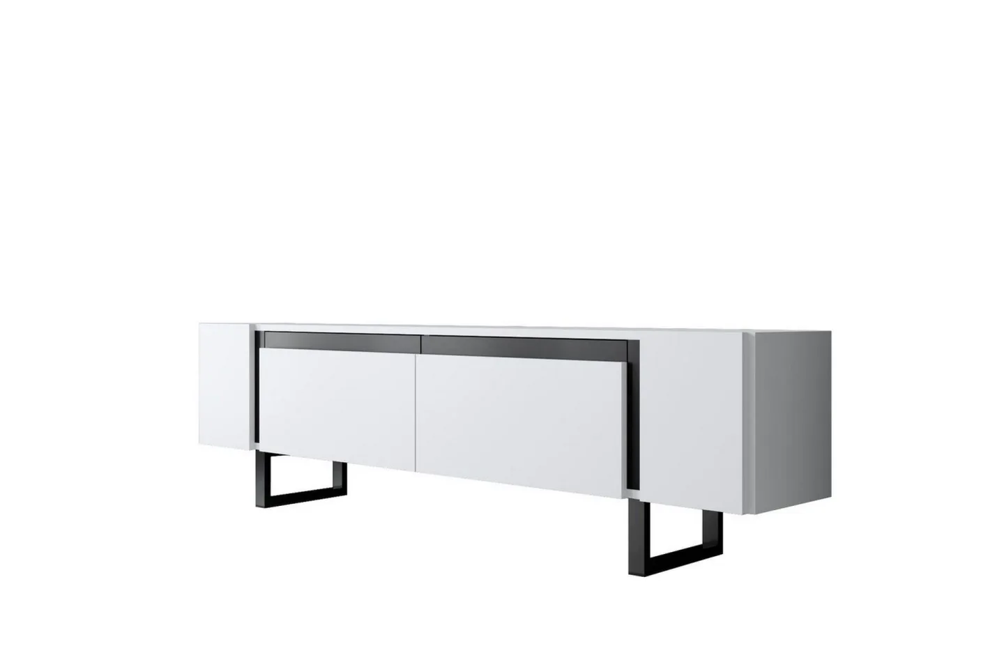 TV-bänk Sozi Vit / Svart - Vit / Svart