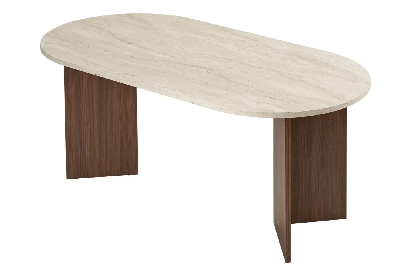 Dano Matbord 180 cm Oval - Travertin och valnöt