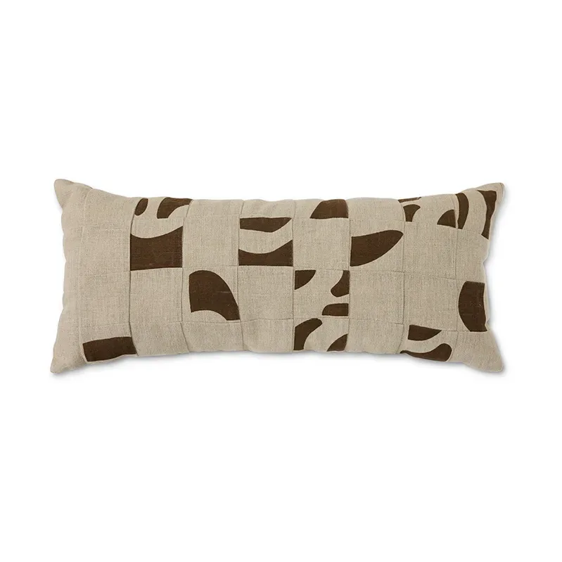 HKliving Natural patched Kissen 30x70 cm Beige