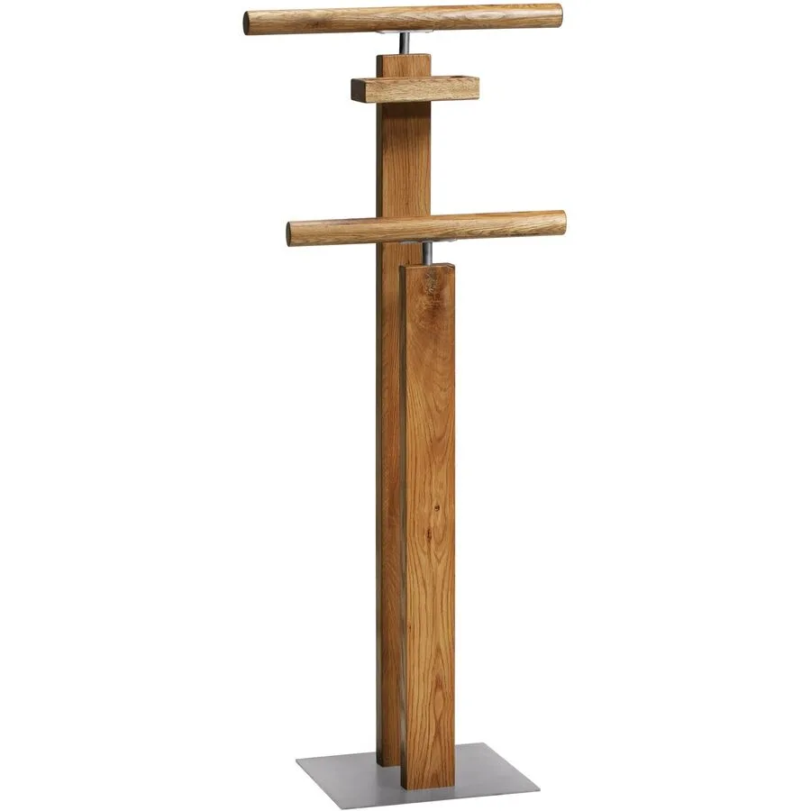 Hasena Herrendiener Claudio Metall: 42-Alu / Holz: 93-Wildeiche natur, gebürstet, geölt Wildeiche massiv, Metall pulverbeschichtet B 45 cm