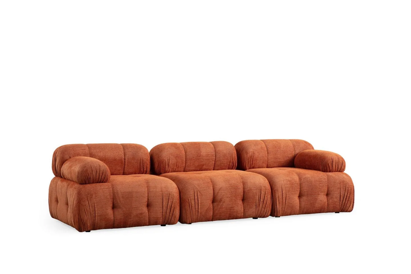 Belgin Bubblig Soffa 3-sits med fasta armstöd - Orange