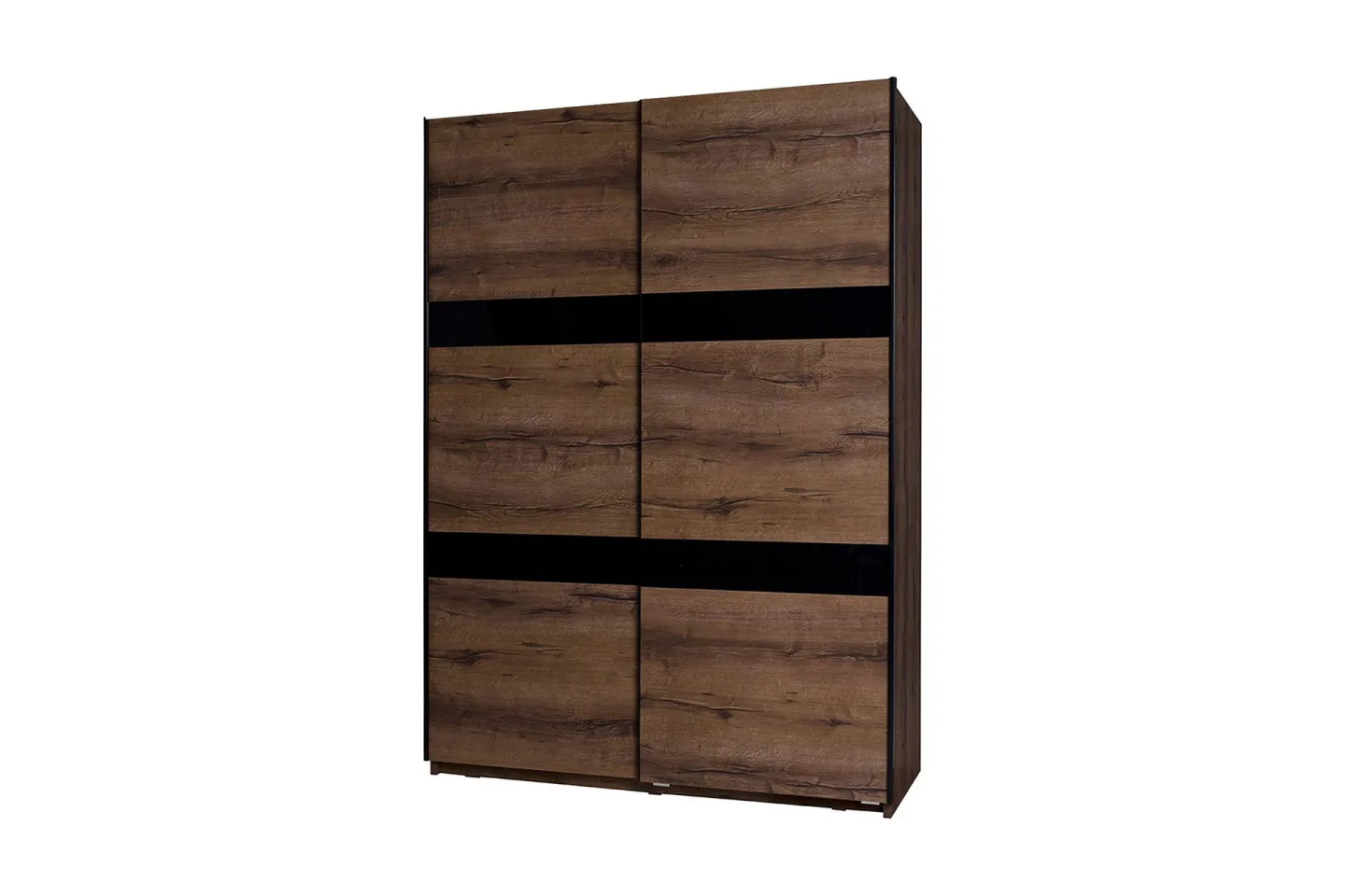 Najera Garderob 150 cm - Ek/Svart Högglans