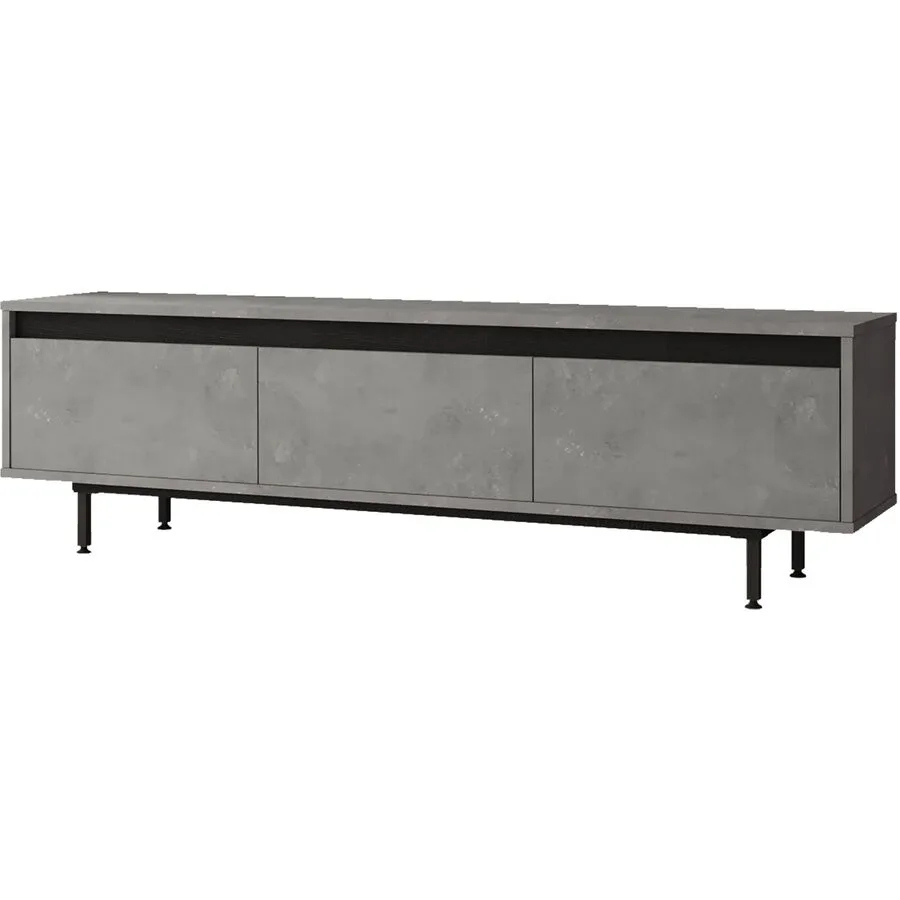 TV-Möbel Yasam grau Melaminbeschichtete Spanplatte B 160 cm 25 kg