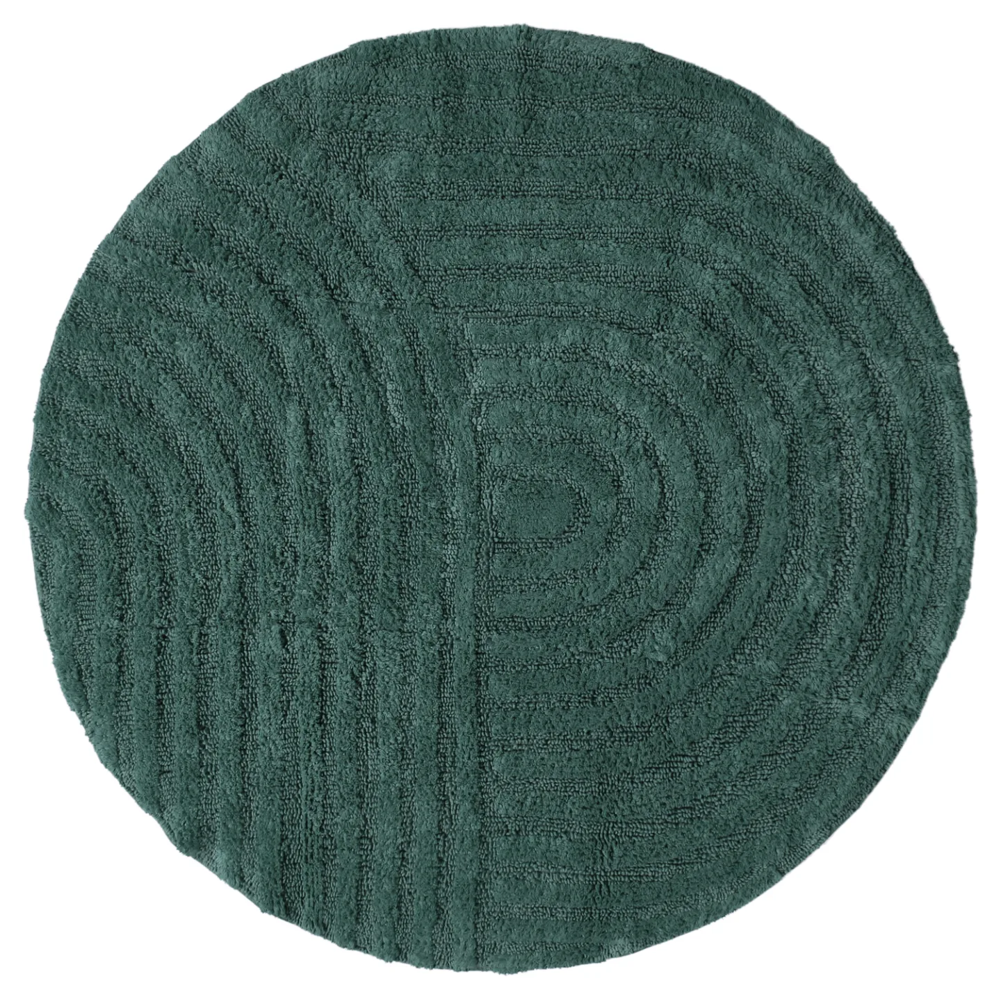Rund baderomsmatte - Embla (mørk grønn) (Størrelse: Ø 120 cm)