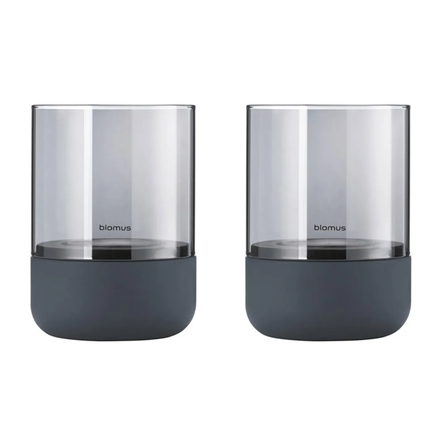blomus Calma Windlicht Ø7cm 2er Pack Steel grey-Smoke