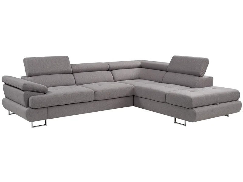 Ecksofa LUTON Polyester grau