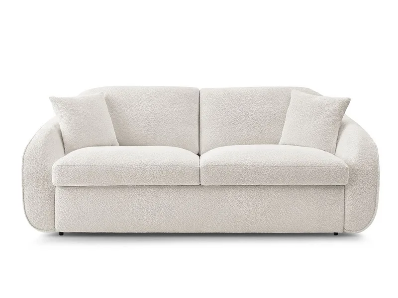 3er Sofa BOBOCHIC CEZANNE Boucle-Stoff weiss