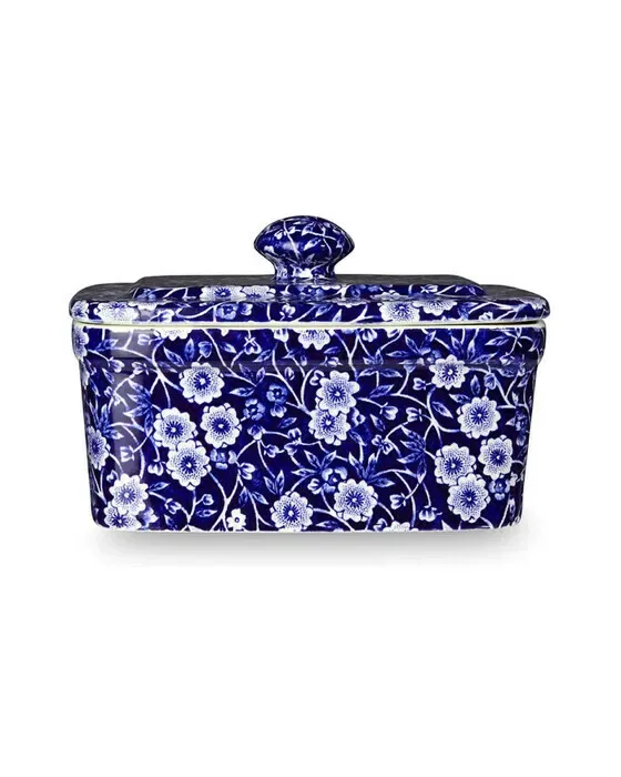 Blue Calico Butter Dish Blue/White