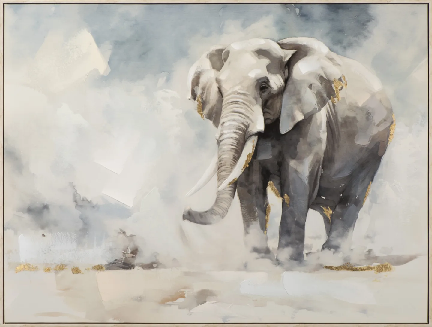 image LAND Gemälde Sand Coloured Elephant | Schubiger Möbel