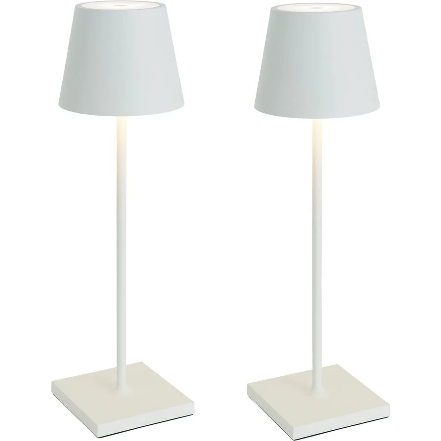 Tischlampe 2er-Pack Aline Weiss Aluminium/Kunststoff 11 cm 38 cm - LED - Lichtfarbe: Extra warmweiss - Material: Aluminium, Kunststoff - Tischlampe