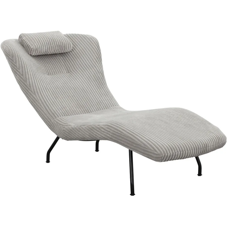Liege Ivory Hellgrau, Schwarz Stoff, Metall T 180 B 80 H 82 cm