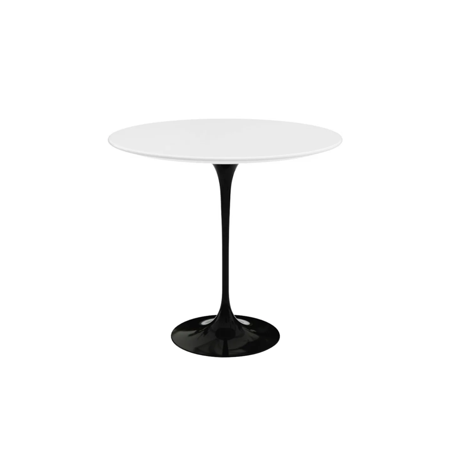 Knoll - Saarinen Oval Table - Småbord, Svart underrede, skiva i Vit laminat - Sidobord - Eero Saarinen - Svart - Metall/Trä
